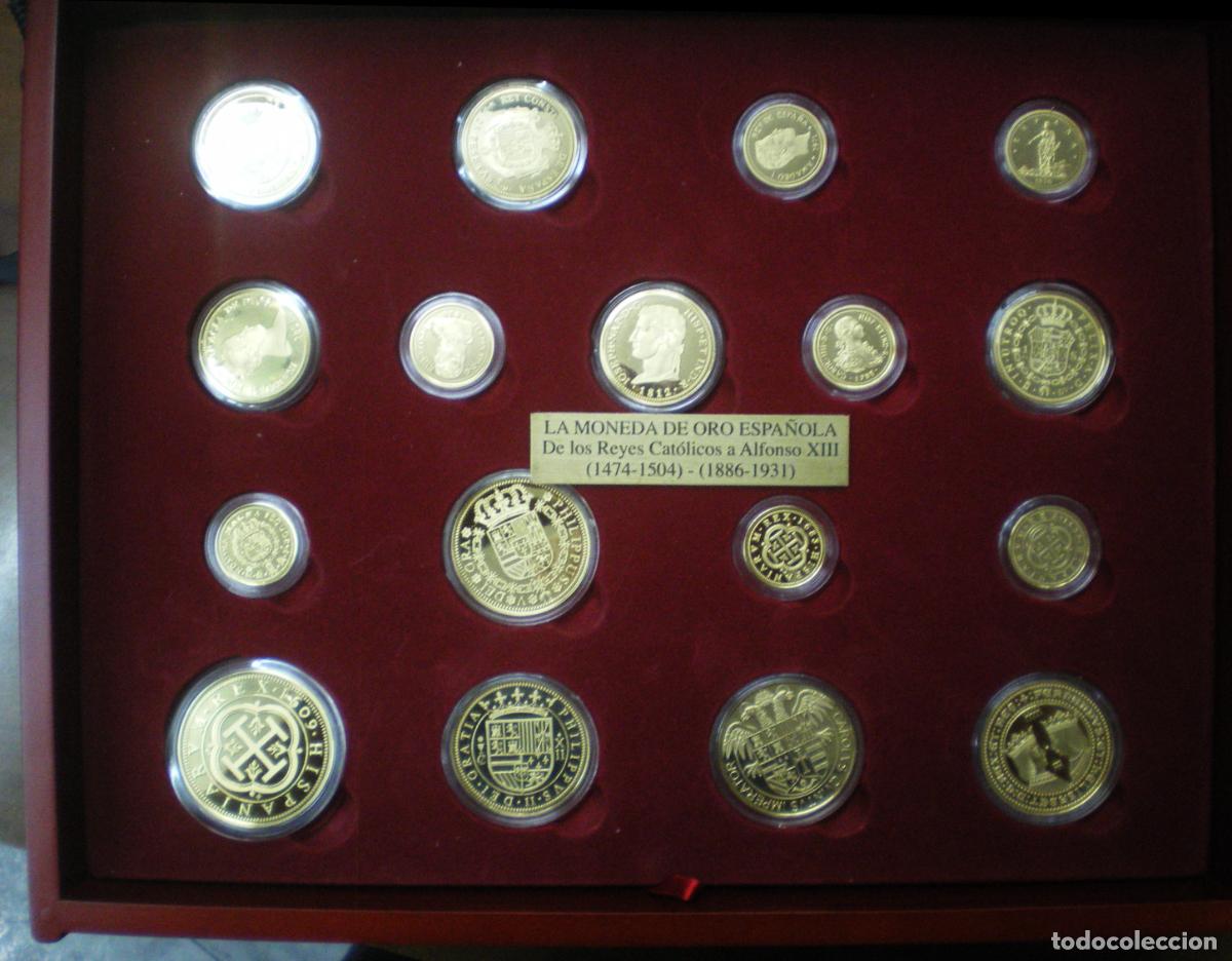 Monedas de Espa&ntilde;a: PRECIOSA COLECCION - LAS MONEDAS DE ORO ESPA&Ntilde;OLAS - PLATA BA&Ntilde;ADA EN ORO - RARA