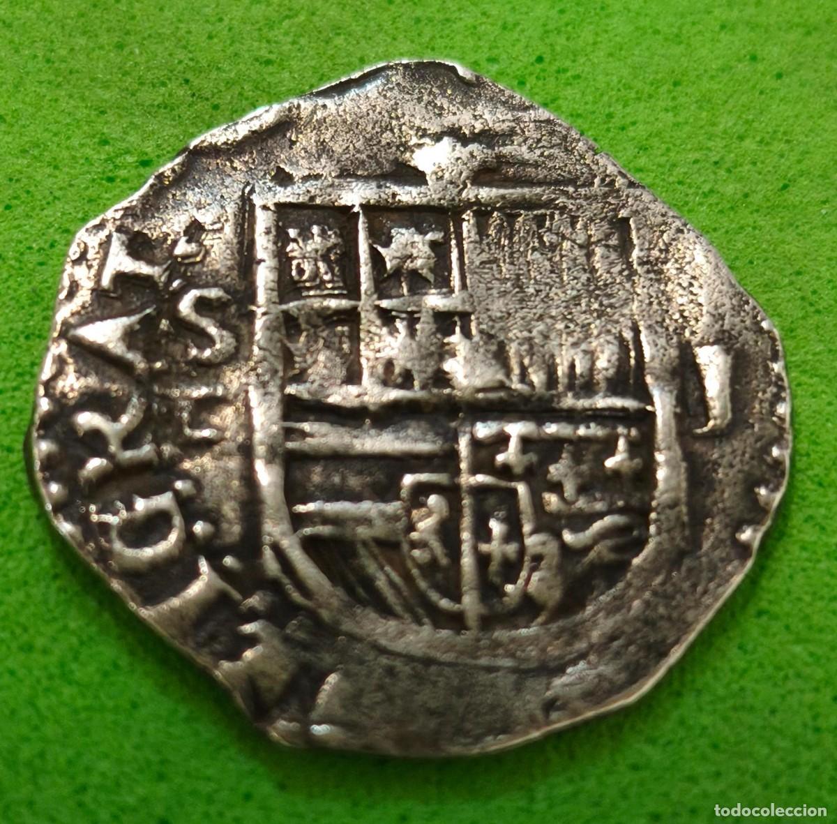 Moedas de Espanha: ESPA&Ntilde;A. A&Ntilde;O 1556/1598. FELIPE II. 2 REALES PLATA. SEVILLA. PESO 3,31 GR