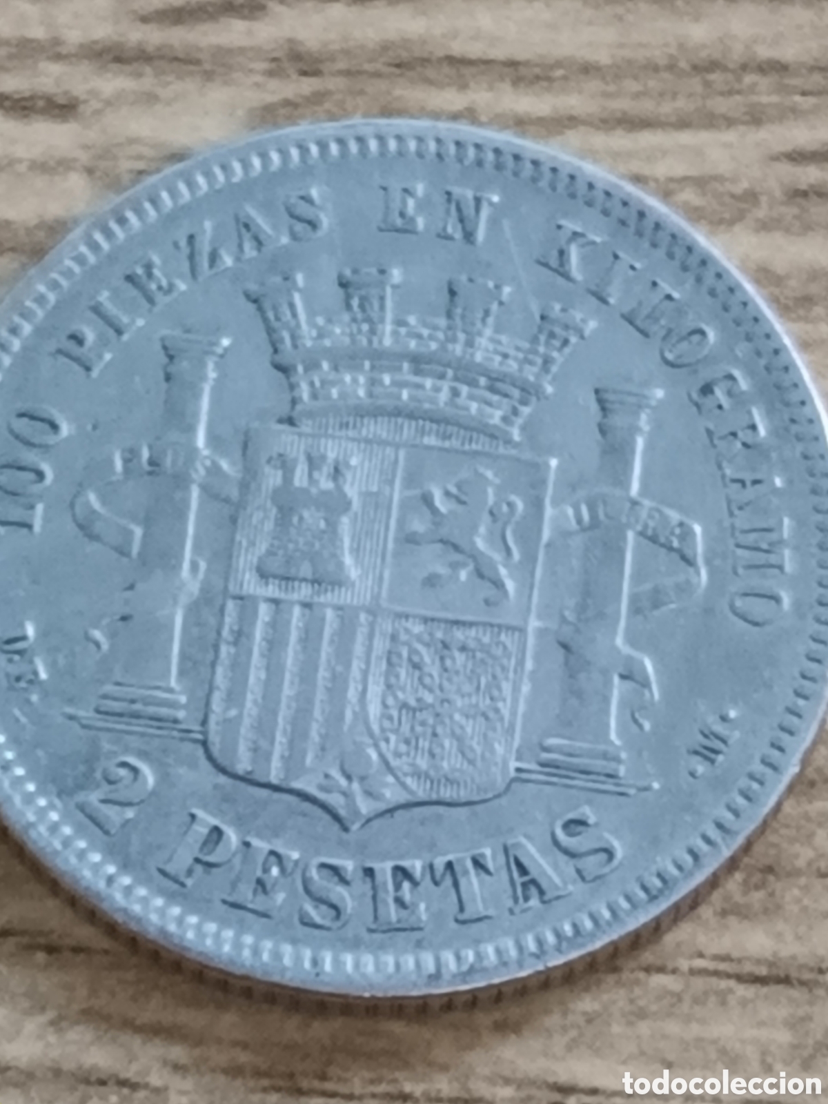 Monedas de Espa&ntilde;a: MONEDA DE 2 PESETAS DE PLATA A&Ntilde;O 1870 - Foto 2