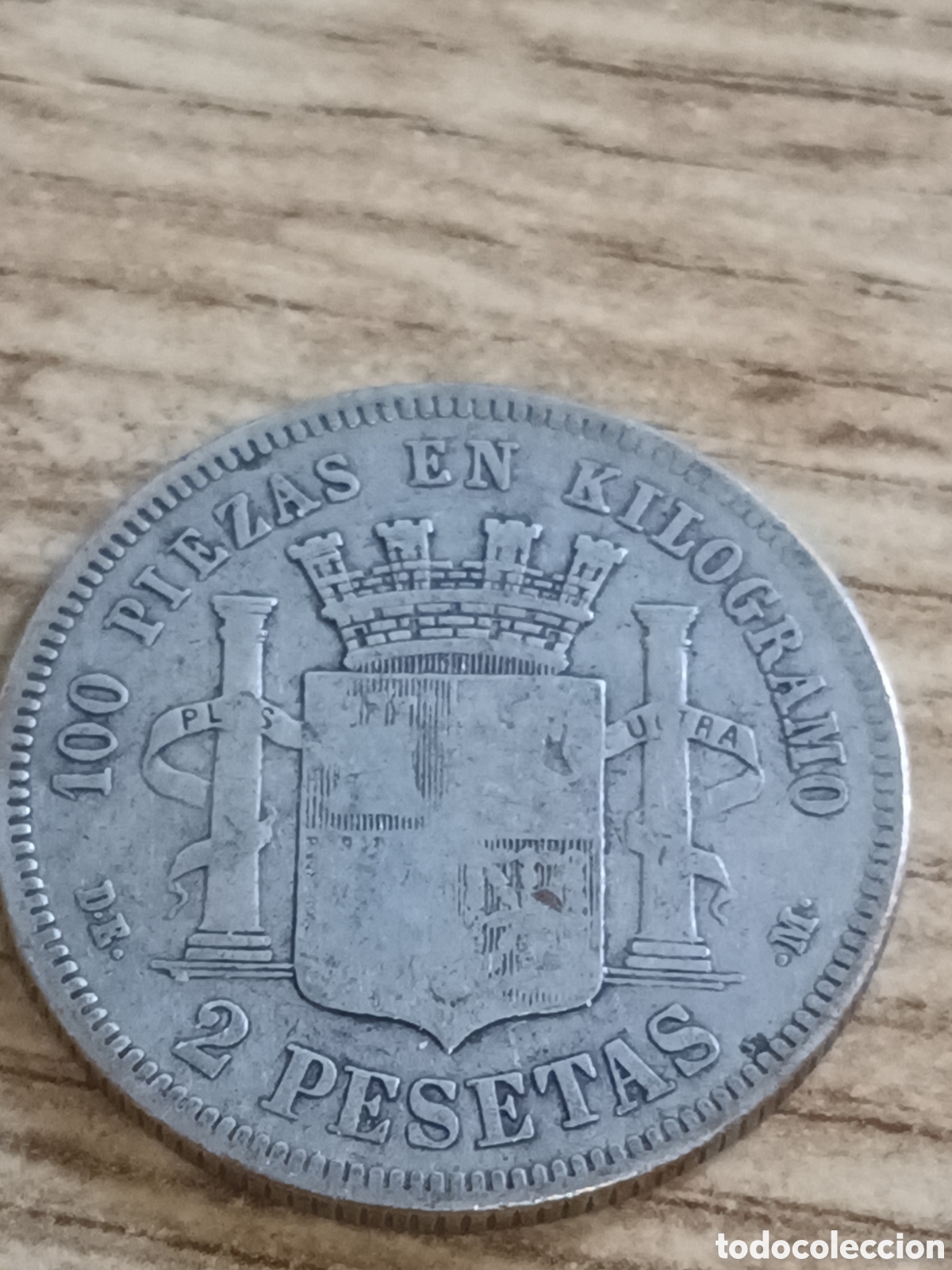 Monedas de Espa&ntilde;a: MONEDA DE PLATA DE 2 PESETAS A&Ntilde;O 1870 - Foto 2
