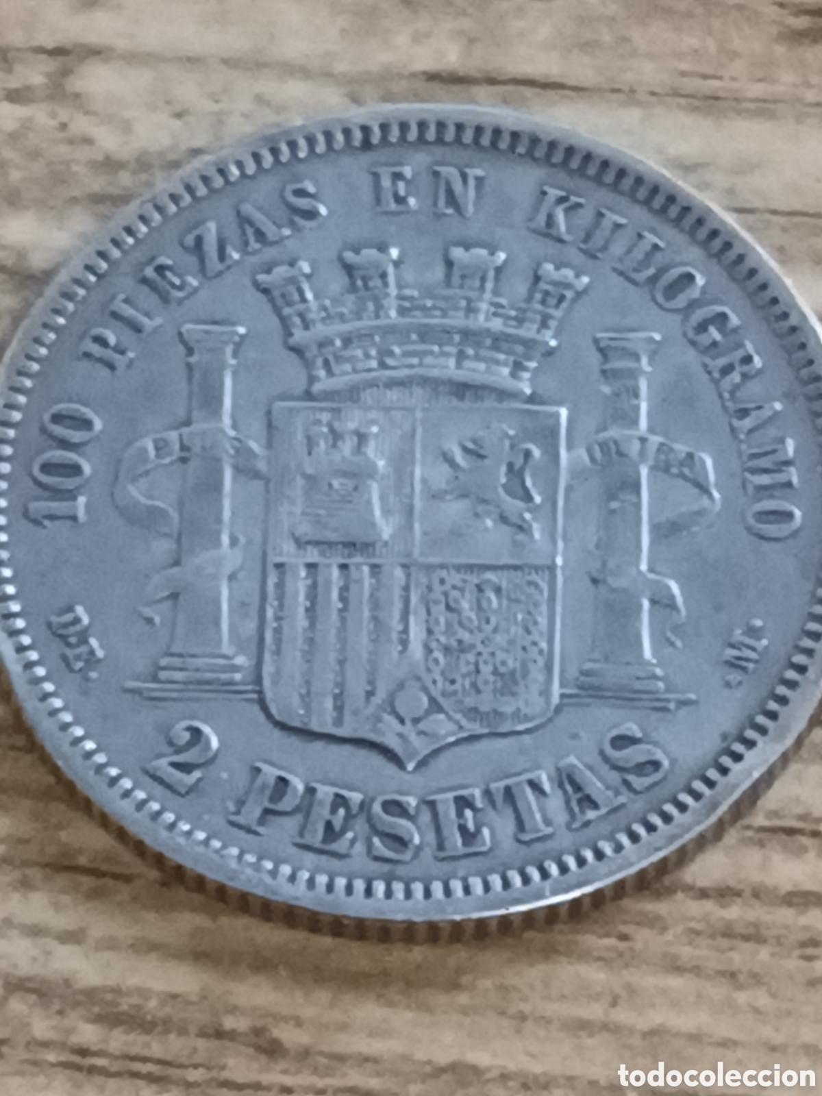 Monedas de Espa&ntilde;a: MONEDA DE PLATA DE 2 PESETAS A&Ntilde;O 1870 - Foto 2