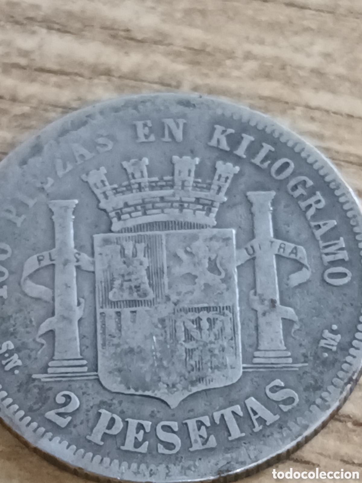 Monedas de Espa&ntilde;a: MONEDA DE PLATA DE 2 PESETAS A&Ntilde;O 1870 - Foto 2
