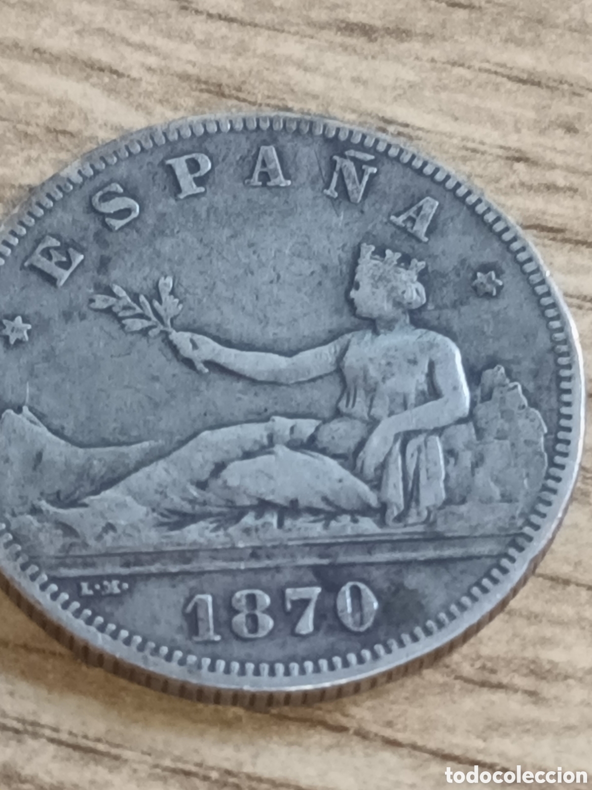 Monedas de Espa&ntilde;a: MONEDA DE PLATA DE 2 PESETAS A&Ntilde;O 1870