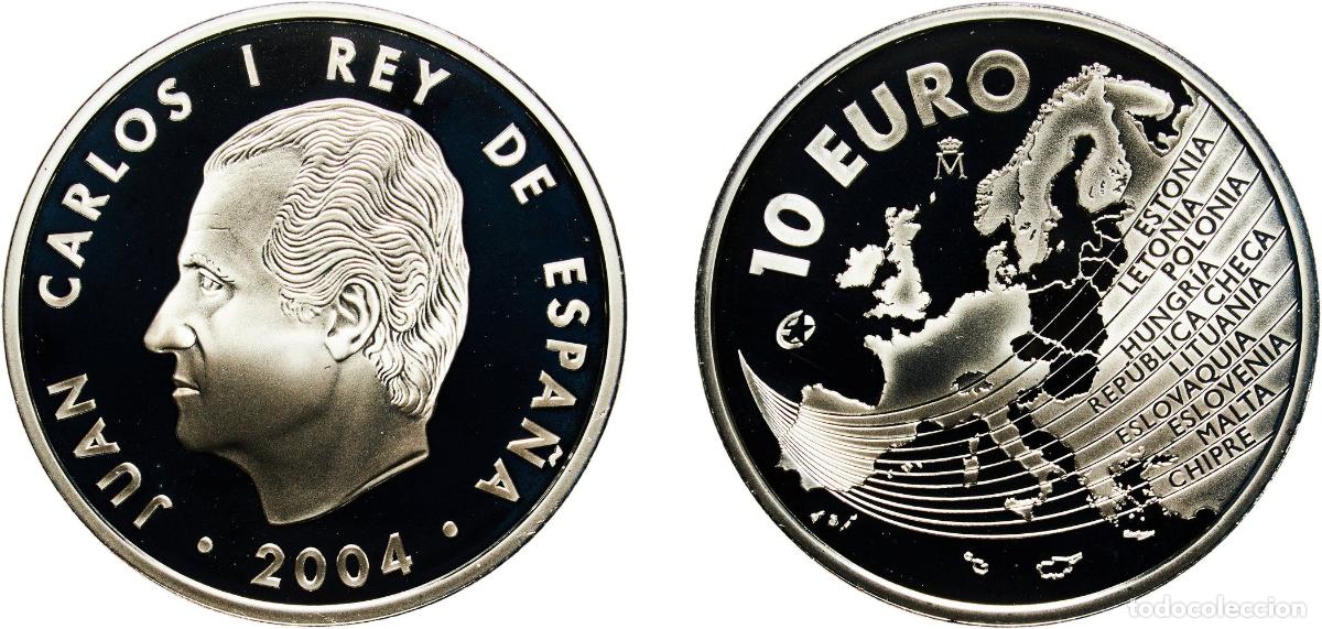 Coins of Spain: Spain Kingdom 2004 M 10 Euro - Juan Carlos I (European Union Enlargement) Silver (.925) Royal Mint