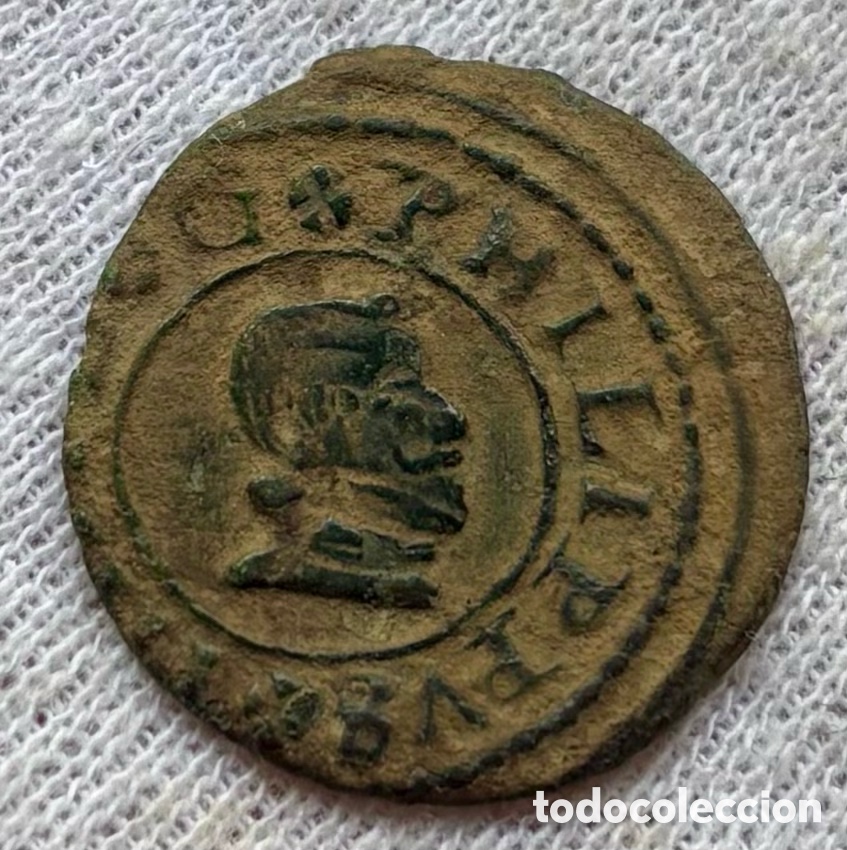 M&uuml;nzen von Spanien: Moneda 8 Maravedis 1664 Madrid. FELIPE IV