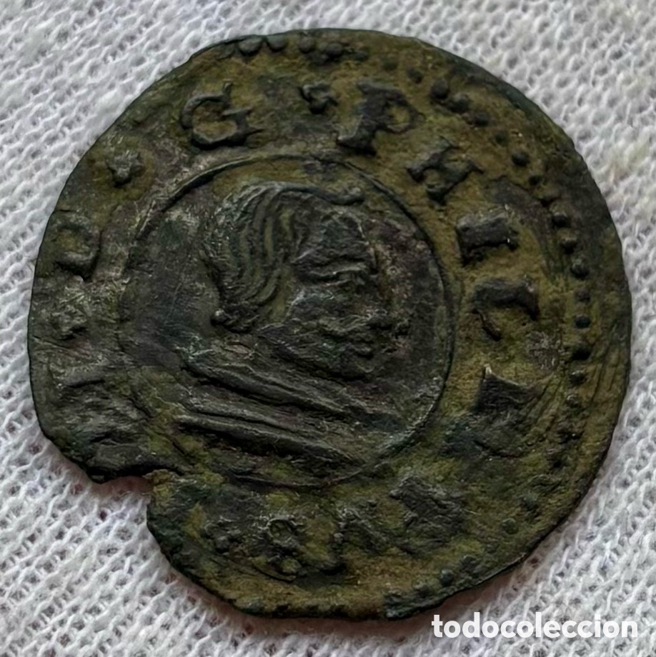 M&uuml;nzen von Spanien: Moneda 16 Maravedis 1661 Sevilla. FELIPE IV