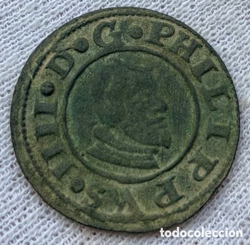 Coins of Spain: Moneda 16 Maravedis 1663 Cuenca. FELIPE IV
