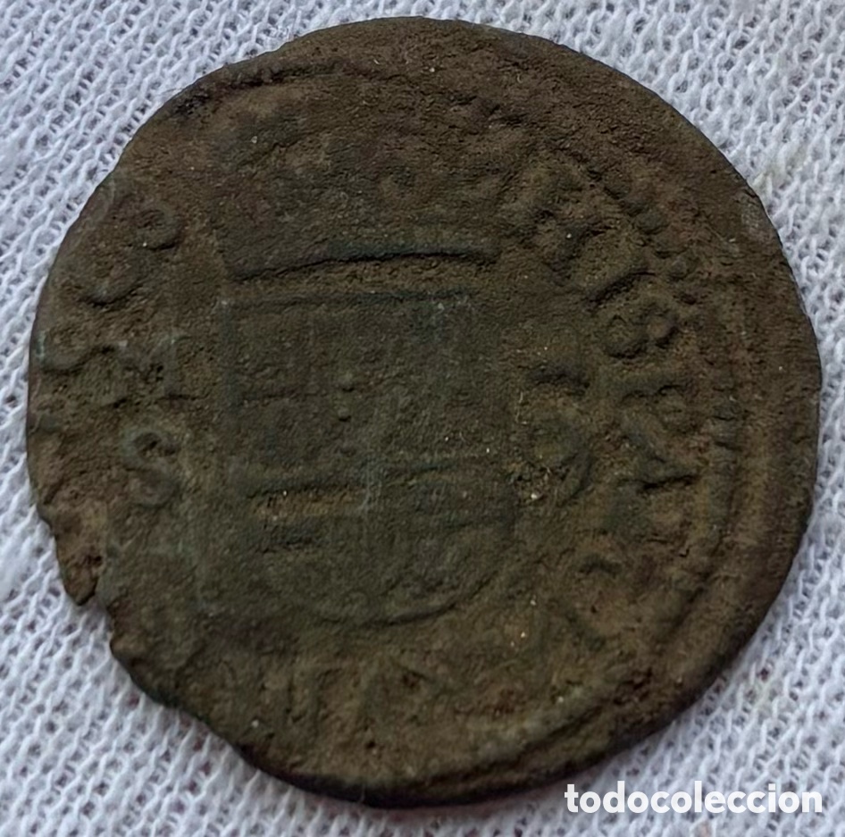 Monedas de Espa&ntilde;a: Moneda 16 Maravedis 1663 Madrid. FELIPE IV - Foto 2