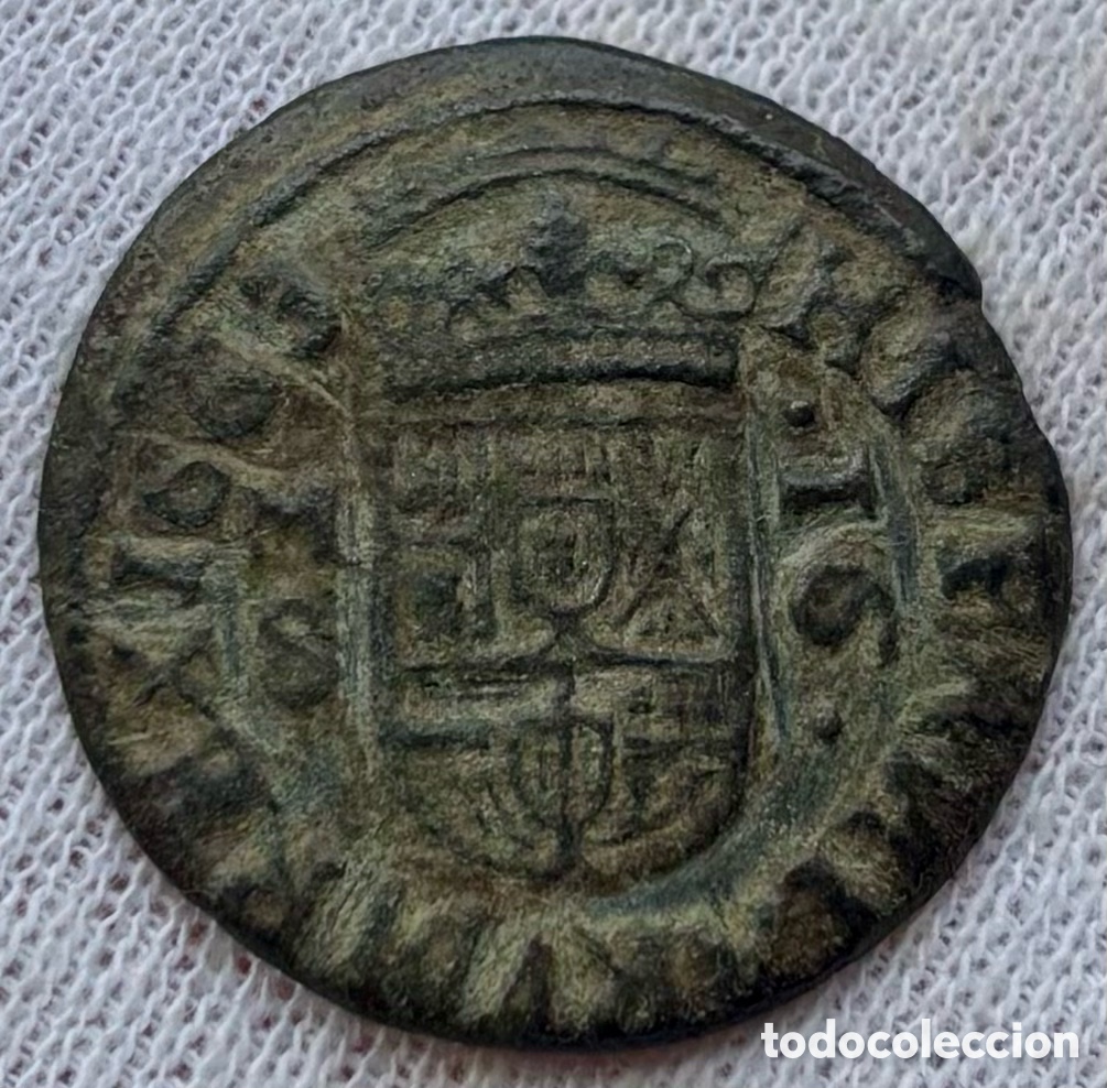 Monedas de Espa&ntilde;a: Moneda 16 Maravedis 1663 Madrid. FELIPE IV - Foto 2