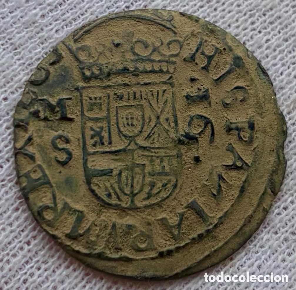 Monedas de Espa&ntilde;a: Moneda 16 Maravedis 1663 Madrid. FELIPE IV - Foto 2