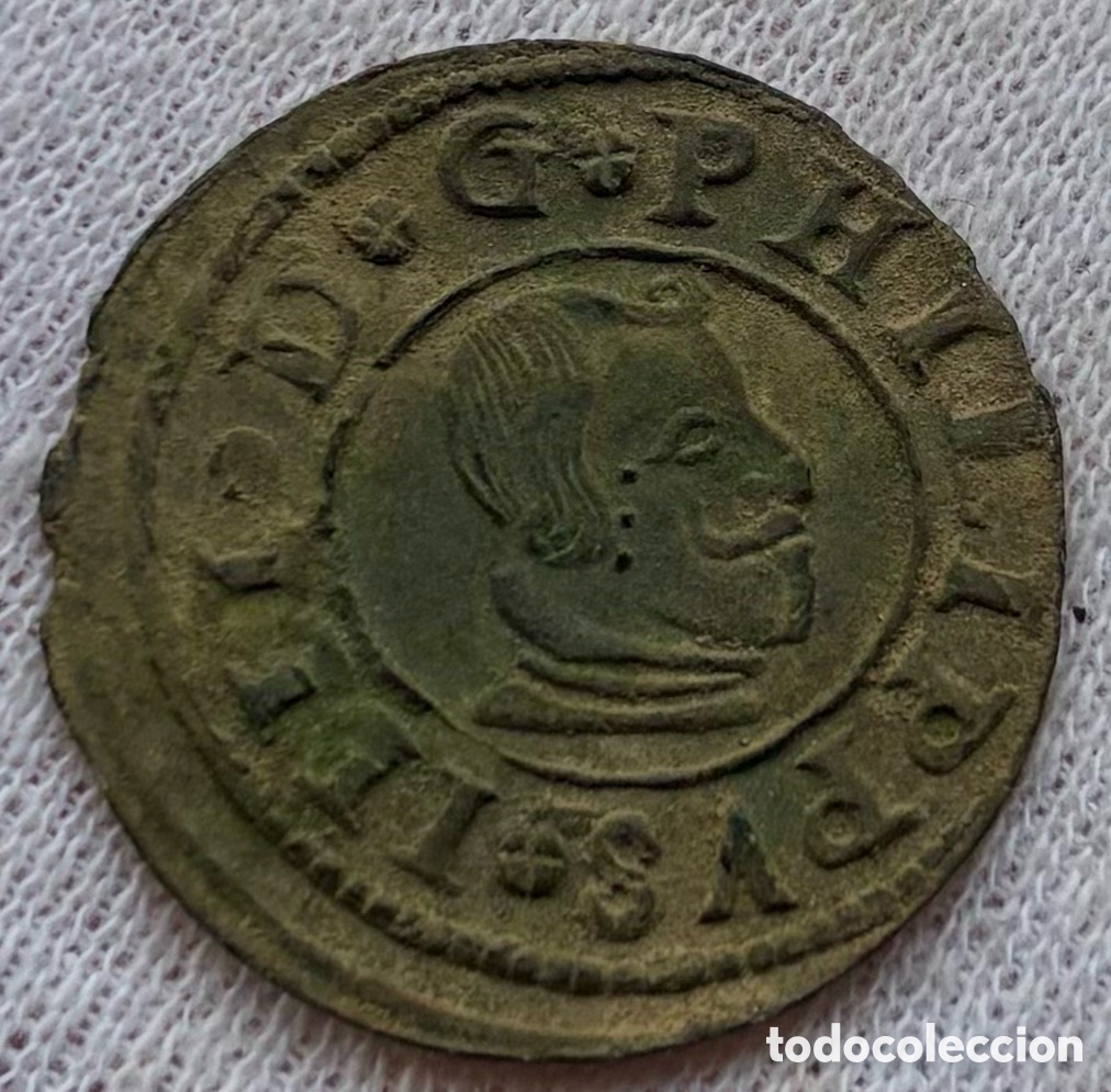 Coins of Spain: Moneda 16 Maravedis 1663 Madrid. FELIPE IV