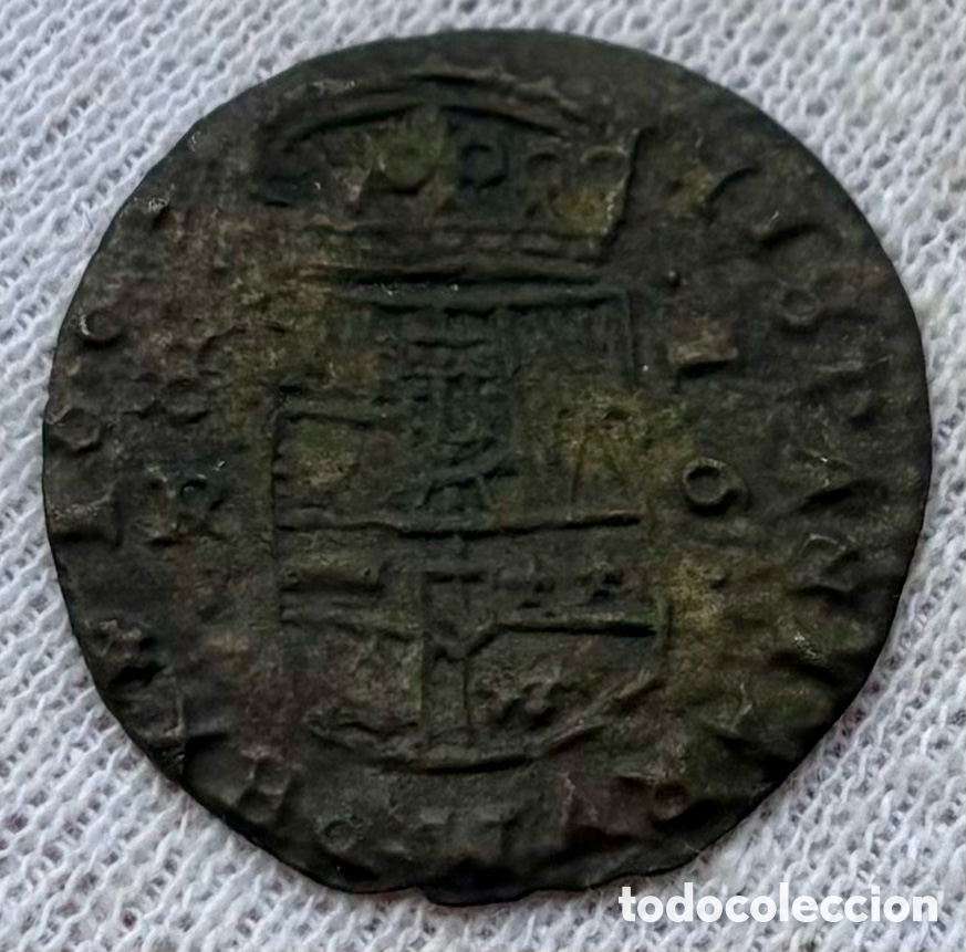 Monedas de Espa&ntilde;a: Moneda 16 Maravedis 1663 Sevilla. FELIPE IV - Foto 2