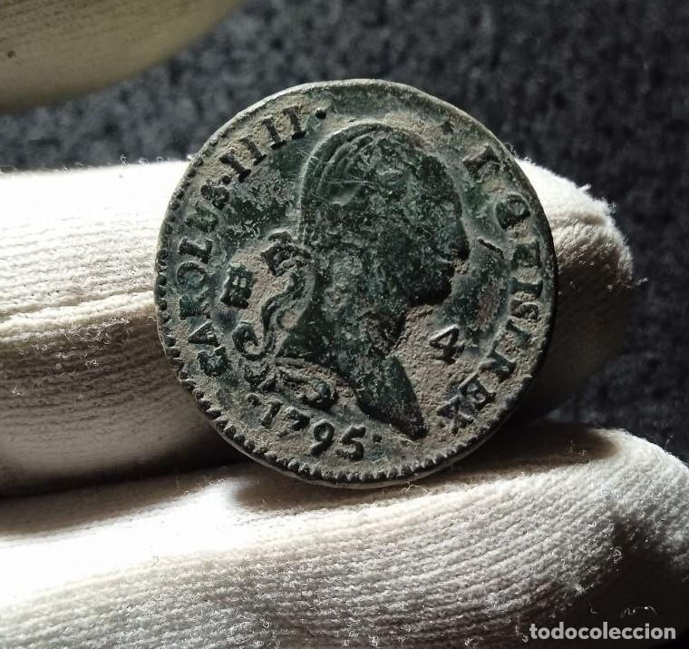 Monete da Spagna: Bonitos 4 maravedis de Carlos IV ,FECHA 1795
