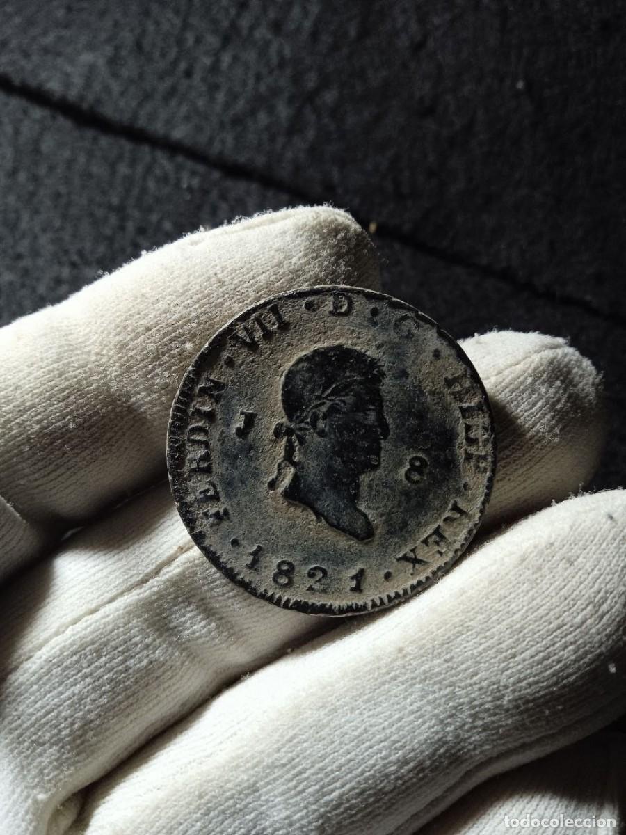 Moedas de Espanha: Bonitos 8 maravedis de Fernando VII,CECA JUBIA,FECHA 1821