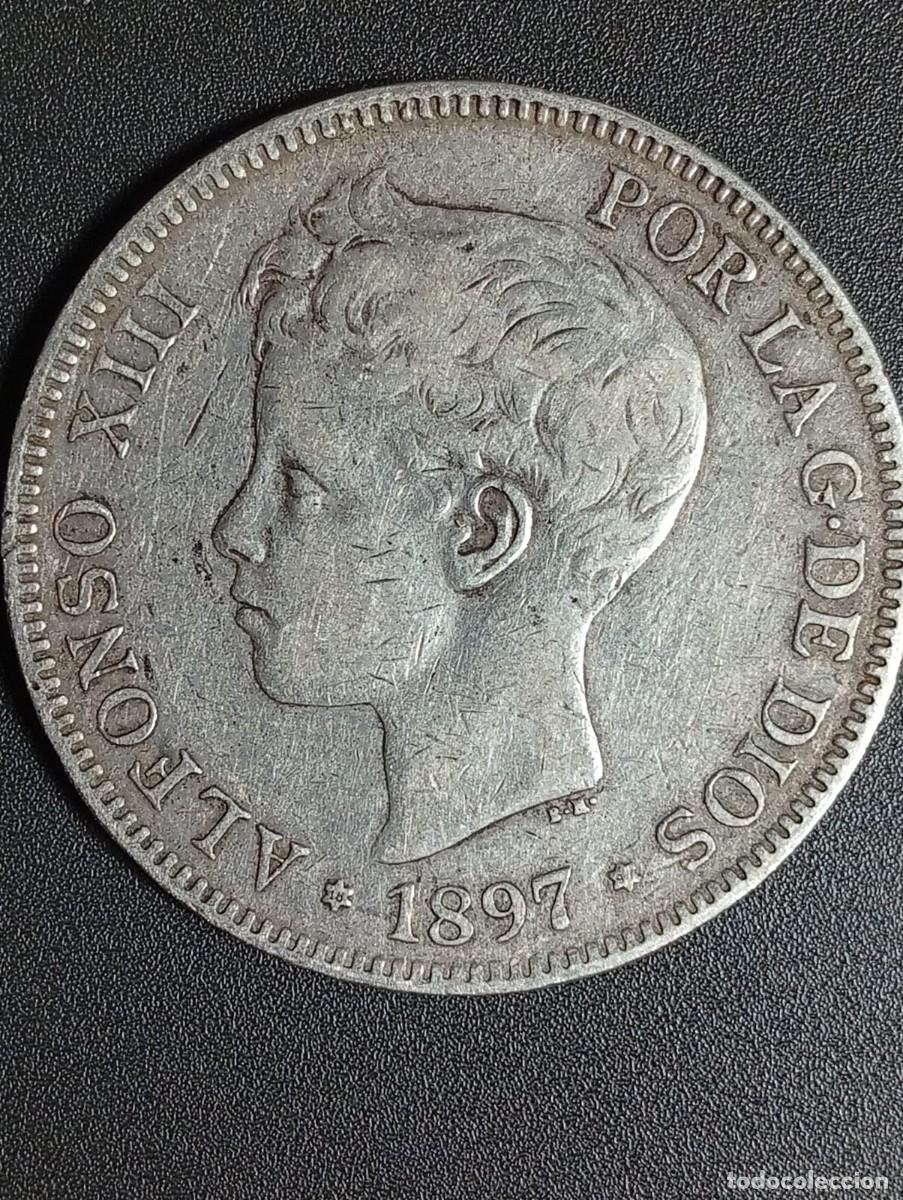 Moedas de Espanha: Duro de plata 900, de 5 Ptas Alfonso XIII a&ntilde;o: 1897
