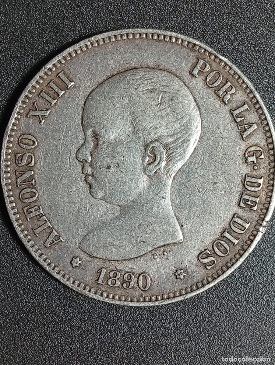 Moedas de Espanha: Duro de plata 900, de 5 ptas Alfonso XIII a&ntilde;o: 1890