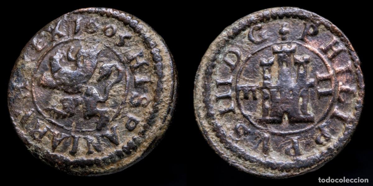 Monete da Spagna: 1605, 2 Maravedis Philips III, Segovia Mint - 16 mm / 1,41 gr.