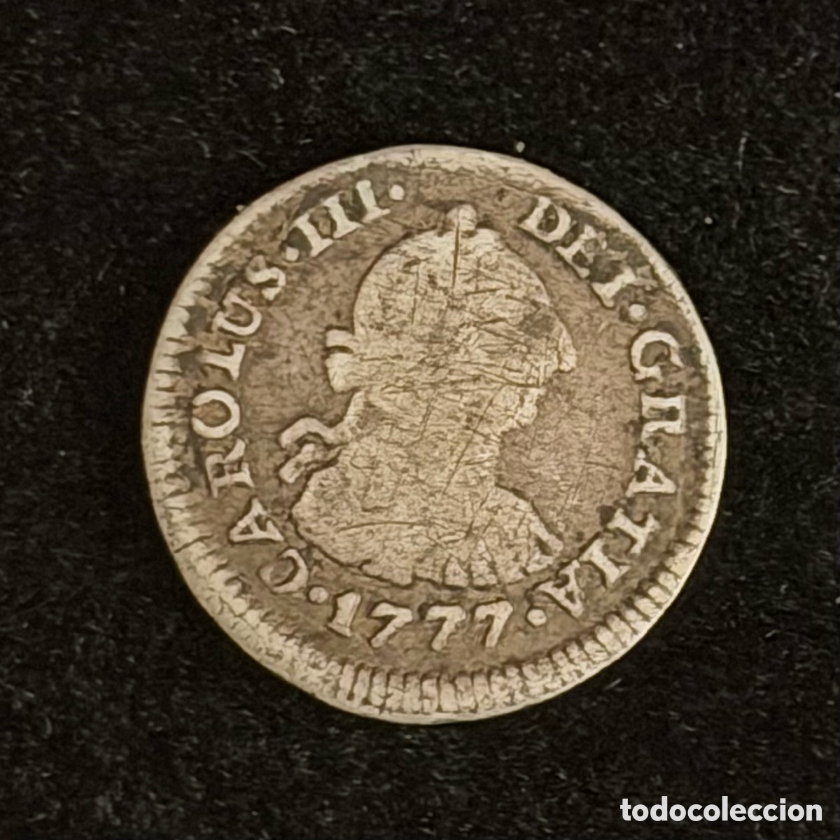 Monete da Spagna: Medio Real Carlos III 1777 Lima plata
