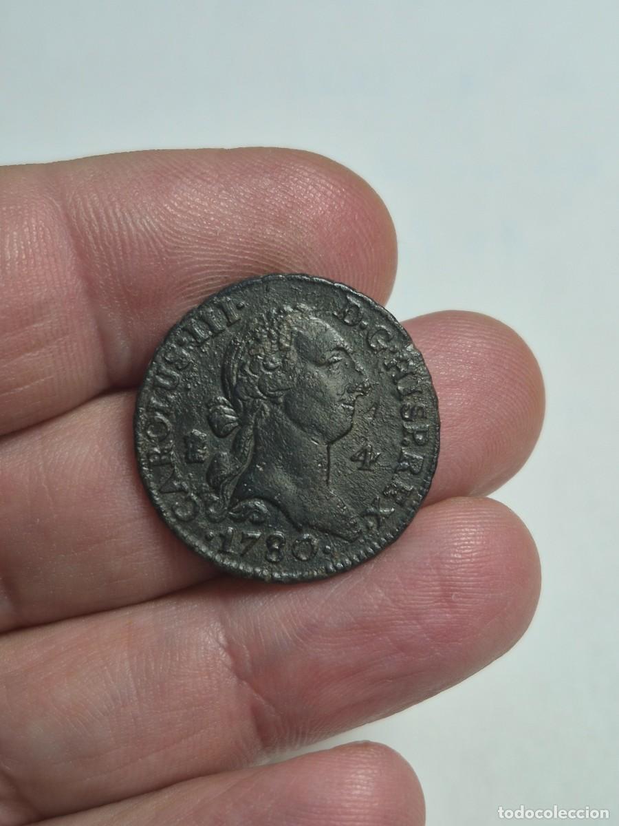 Coins of Spain: NT/ CARLOS III 4 MARAVEDIES 1780 (E1540)