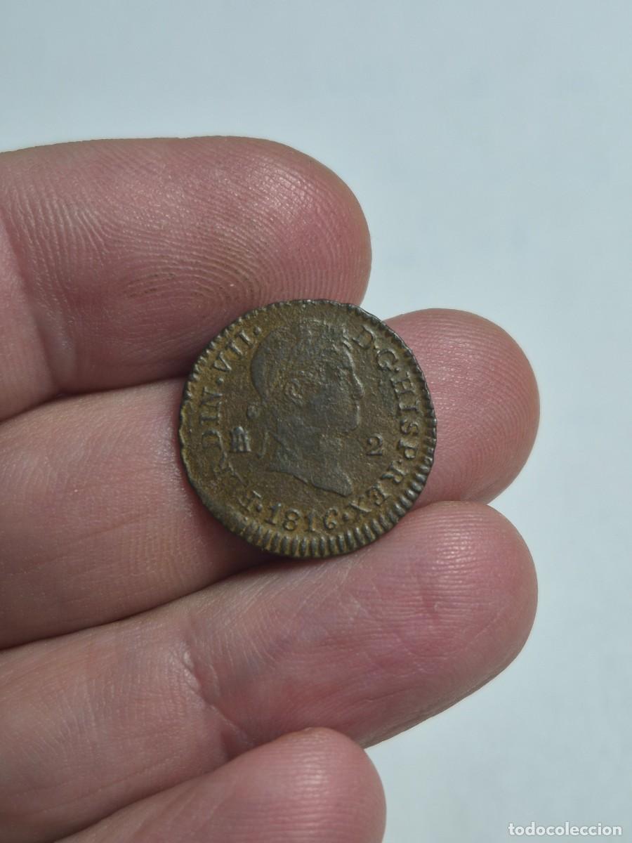 Moedas de Espanha: NT/ FERNANDO VII 2 MARAVEDIES 1816 SEGOVIA ESCASA (E1541)