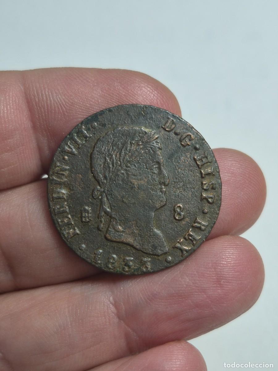Monnaies d'Espagne: NT/ FERNANDO VII 8 MARAVEDIES 1833 SEGOVIA (E1545)
