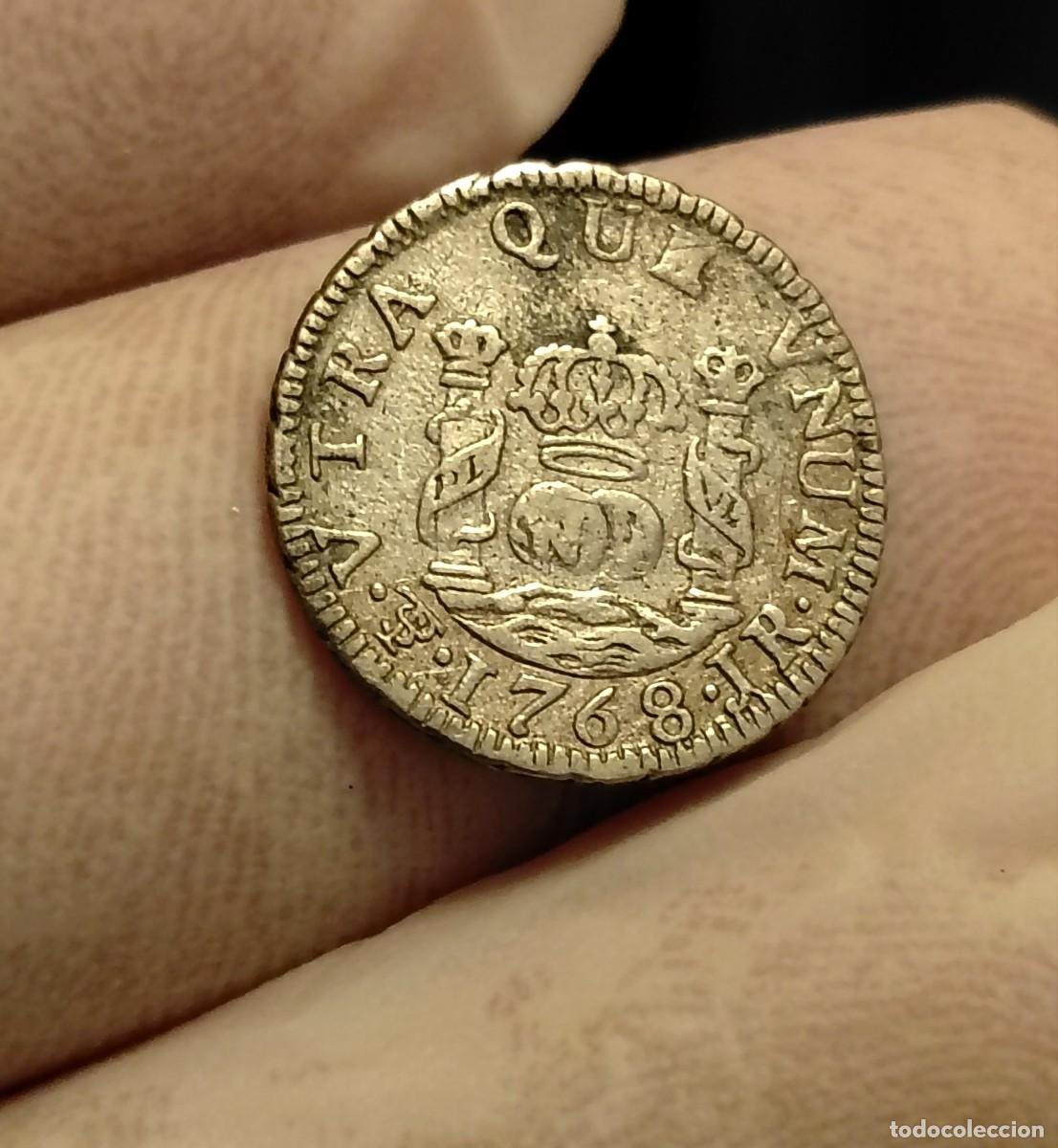Monedas de Espa&ntilde;a: Rara! Carlos III 1/2 real 1768 Potos&iacute; (Bolivia) J.R