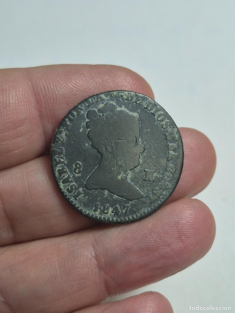 Monedas de Espa&ntilde;a: NT/ ISABEL II 8 MARAVEDIES 1847 JUBIA (E1550)