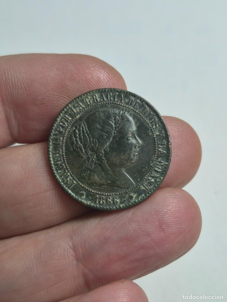 Moedas de Espanha: NT/ ISABEL II 2 Y 1/2 CENTIMOS ESCUDO 1866 BARCELONA SIN OM ESCASA (E1552)