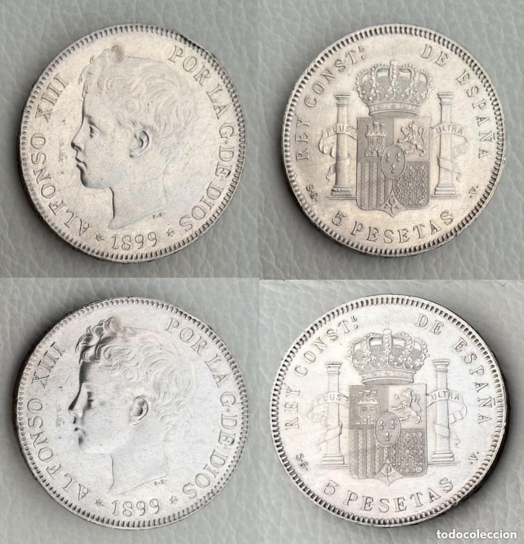 Monnaies d'Espagne: 5 Pesetas Plata ALFONSO XIII 1899 Estrella 18* 99* SGV Madrid