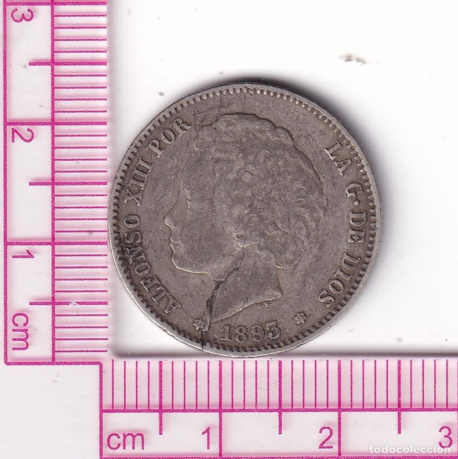 Coins of Spain: CRF1944 MONEDA ESPA&Ntilde;A ALFONSO XIII 1 PESETA 1893 *18*93 PGL