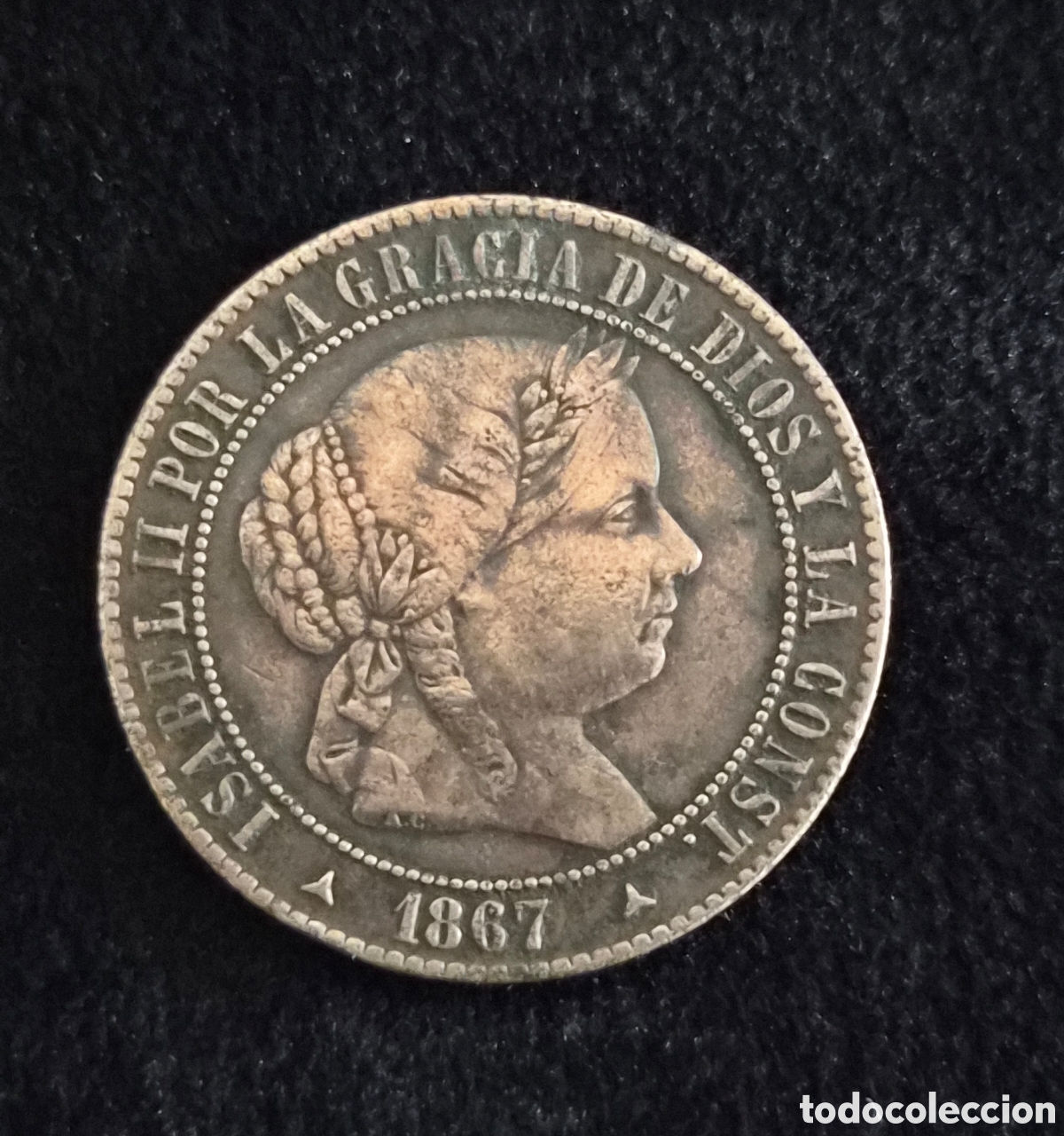 Monnaies d'Espagne: Isabel II &ndash; 2&frac12; C&eacute;ntimos de Escudo 1867 &ndash; Espa&ntilde;a &ndash; Moneda Hist&oacute;rica
