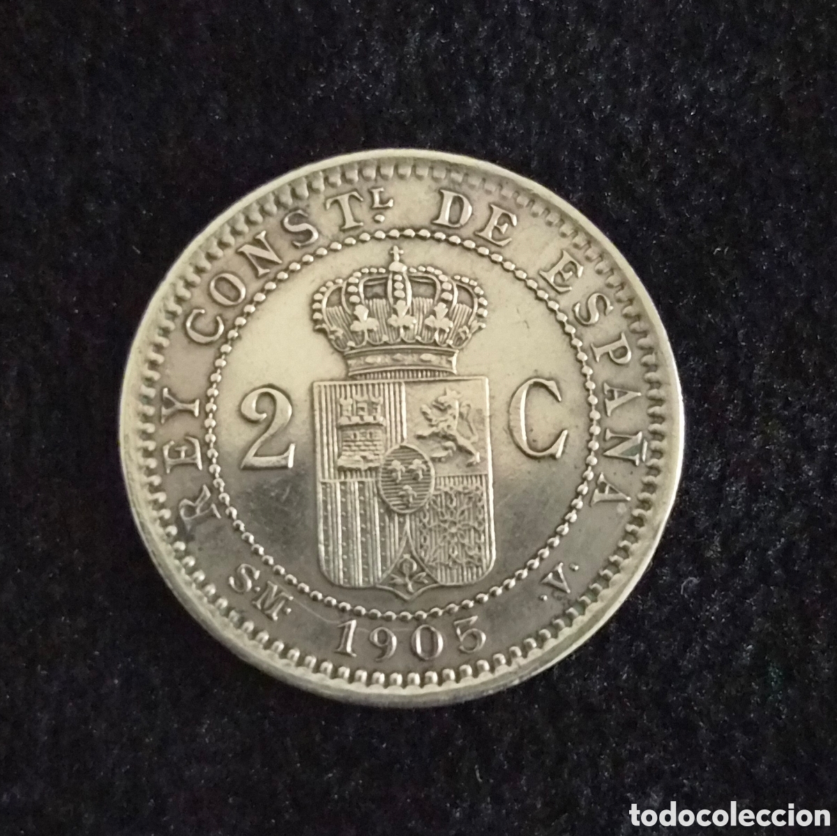 Monnaies d'Espagne: Espa&ntilde;a &ndash; Alfonso XIII &ndash; 2 C&eacute;ntimos de Peseta 1905 &ndash; SM-V
