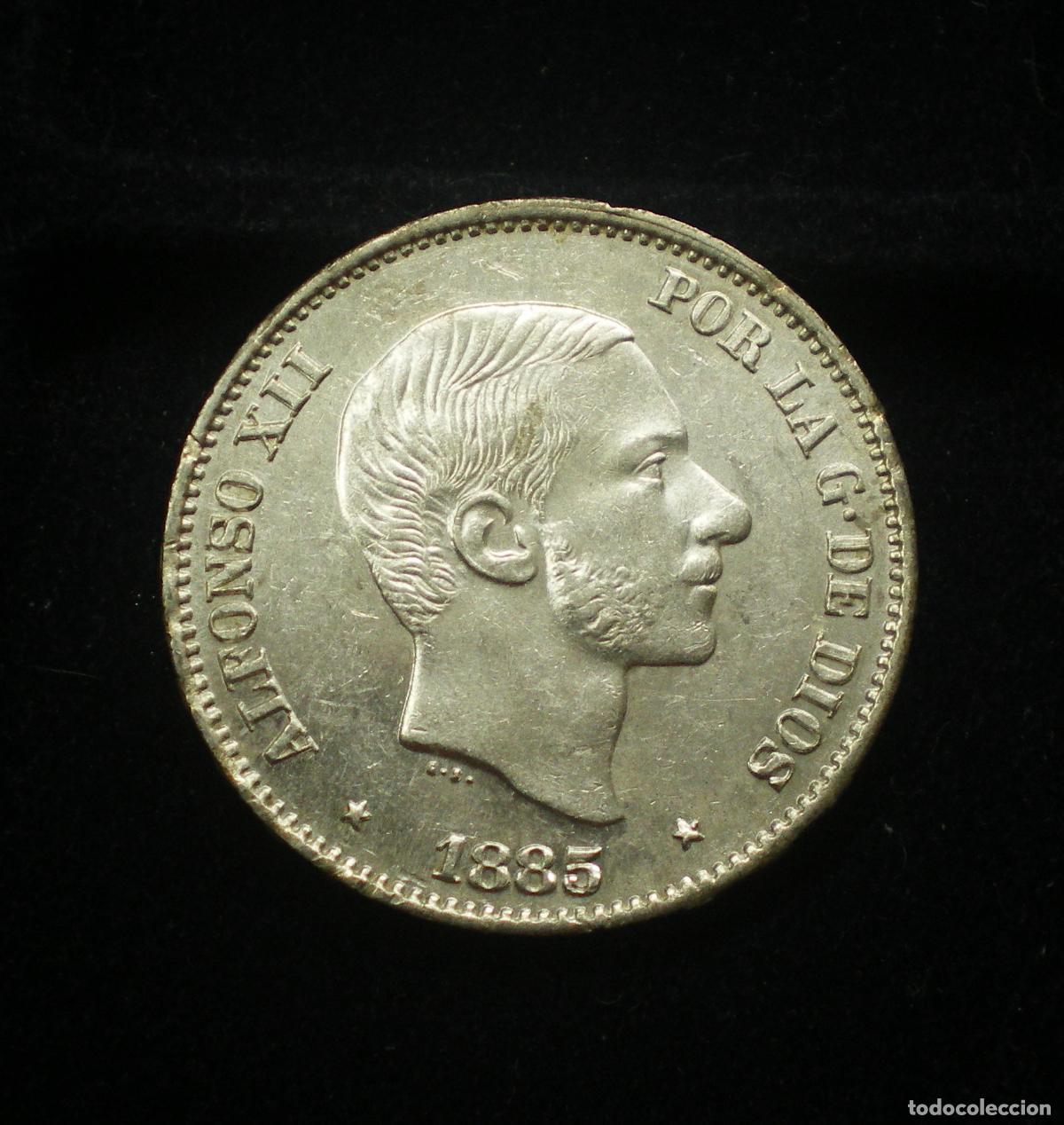 Monedas de Espa&ntilde;a: 50 CENTAVOS ALFONSO XII 1885 - MANILA - FILIPINAS - APROX. S/C