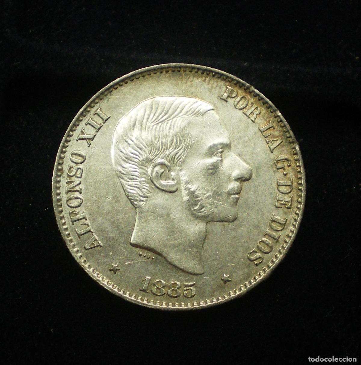 M&uuml;nzen von Spanien: 50 CENTAVOS ALFONSO XII 1885 - MANILA - FILIPINAS - APROX. S/C
