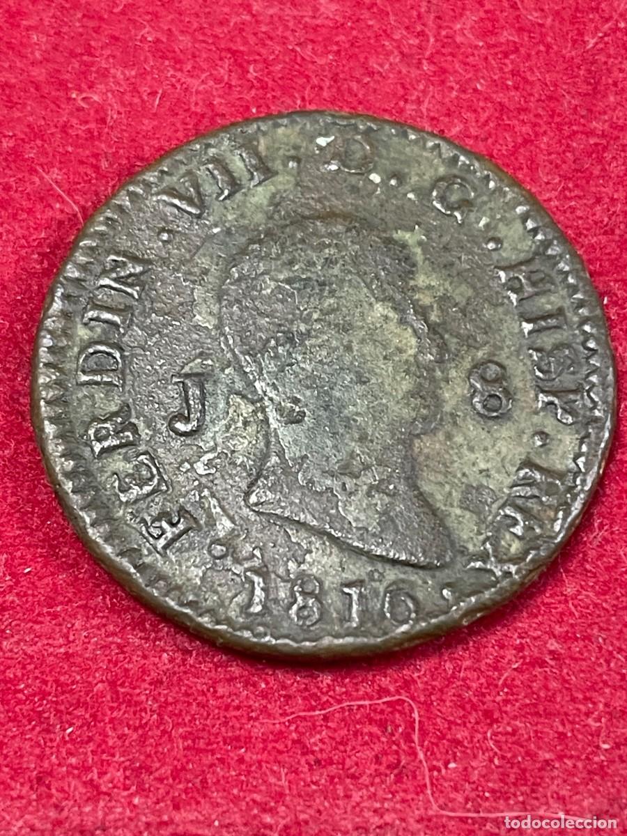 Monnaies d'Espagne: 8 maraved&iacute;s Fernando VII 1816 Jubia J. Moneda antigua de cobre Espa&ntilde;a, BC