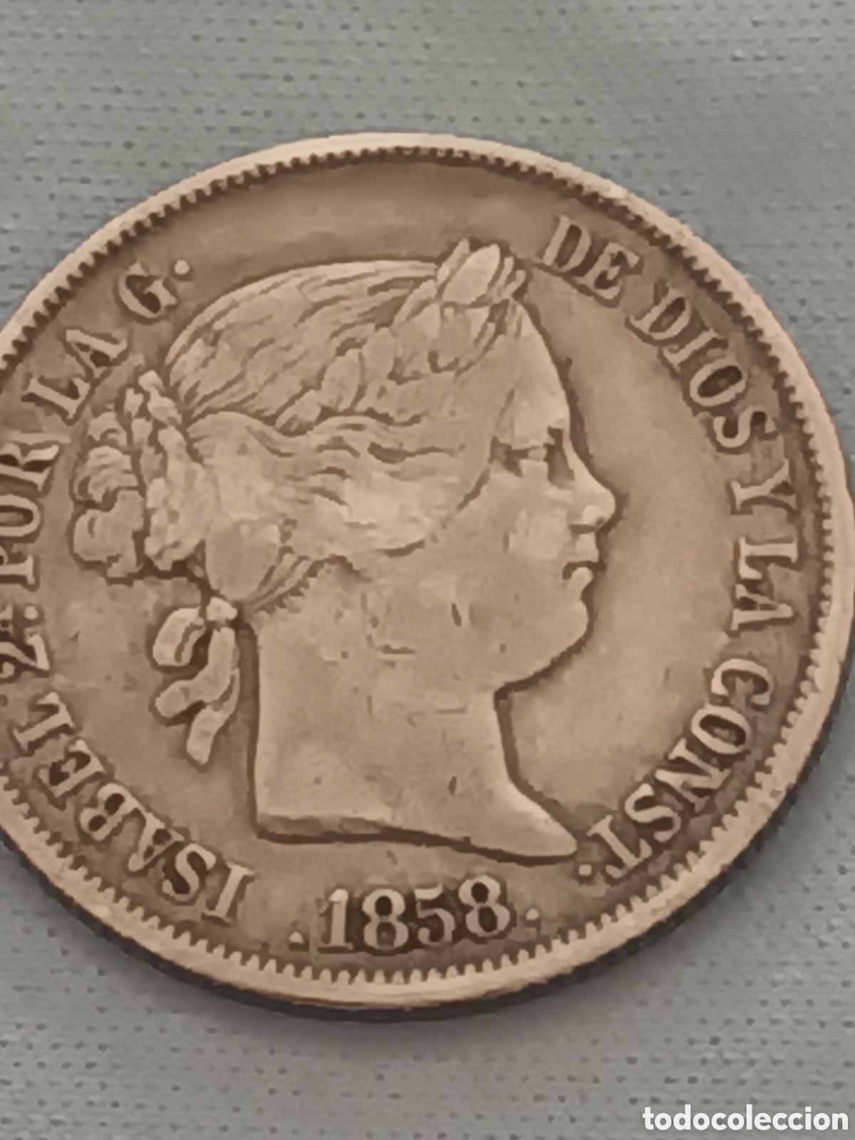 Monnaies d'Espagne: 4 REALES DE PLATA ISABEL II A&Ntilde;O 1858
