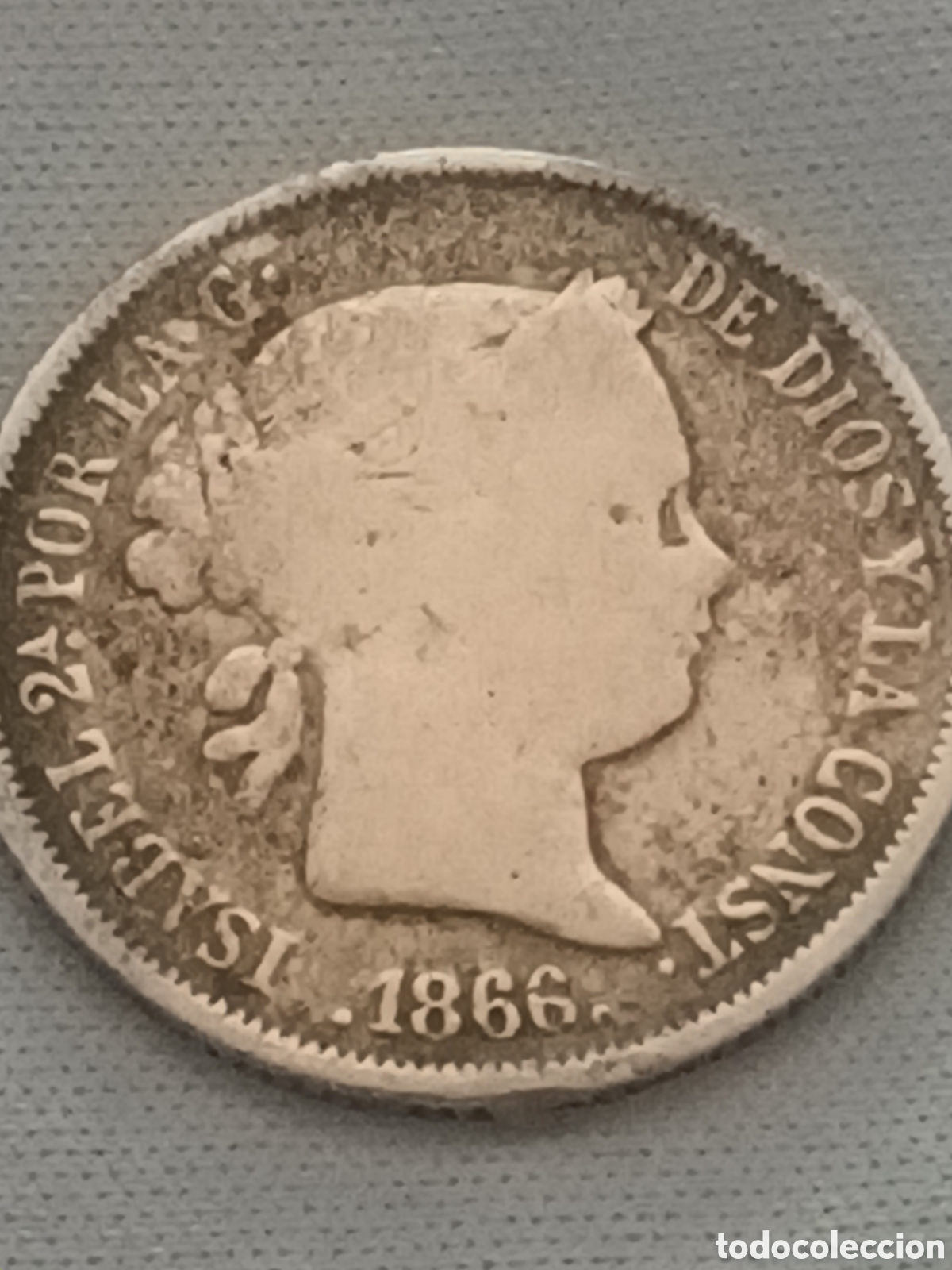 Monnaies d'Espagne: 40 C&Eacute;NTIMOS DE ESCUDO PLATA ISABEL II A&Ntilde;O 1866