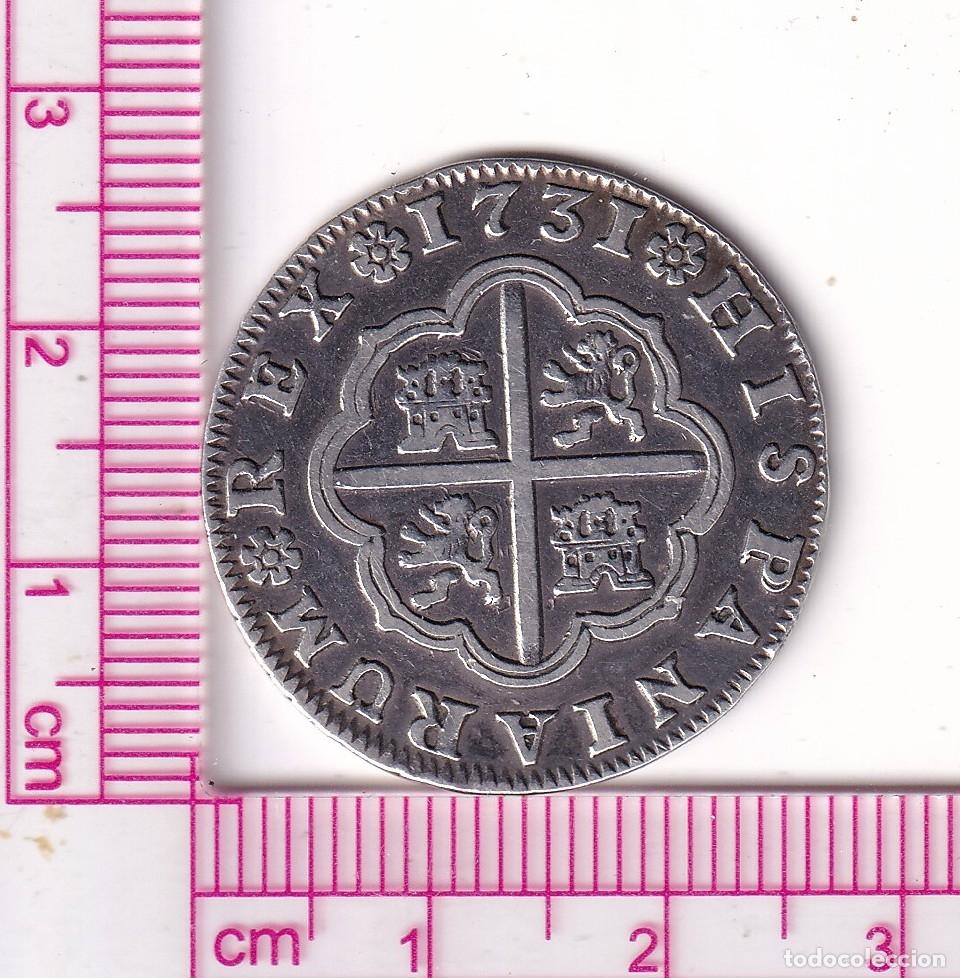 Coins of Spain: CRF2031 MONEDA ESPA&Ntilde;A 2 REALES SEVILLA FELIPE V 1731 5,6 Gr.