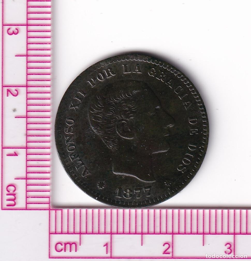 Monnaies d'Espagne: CRCAP369 MONEDA ESPA&Ntilde;A ALFONSO XII 5 CENTIMOS 1877 OM COBRE EBC+