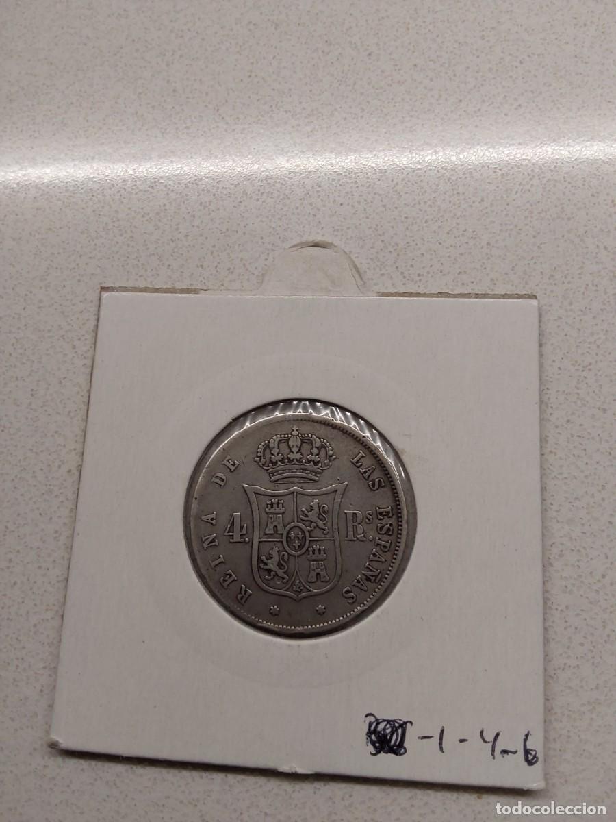 M&uuml;nzen von Spanien: NO35-FANTASTICOS 4 REALES PLATA ISABEL II 1864 MADRID