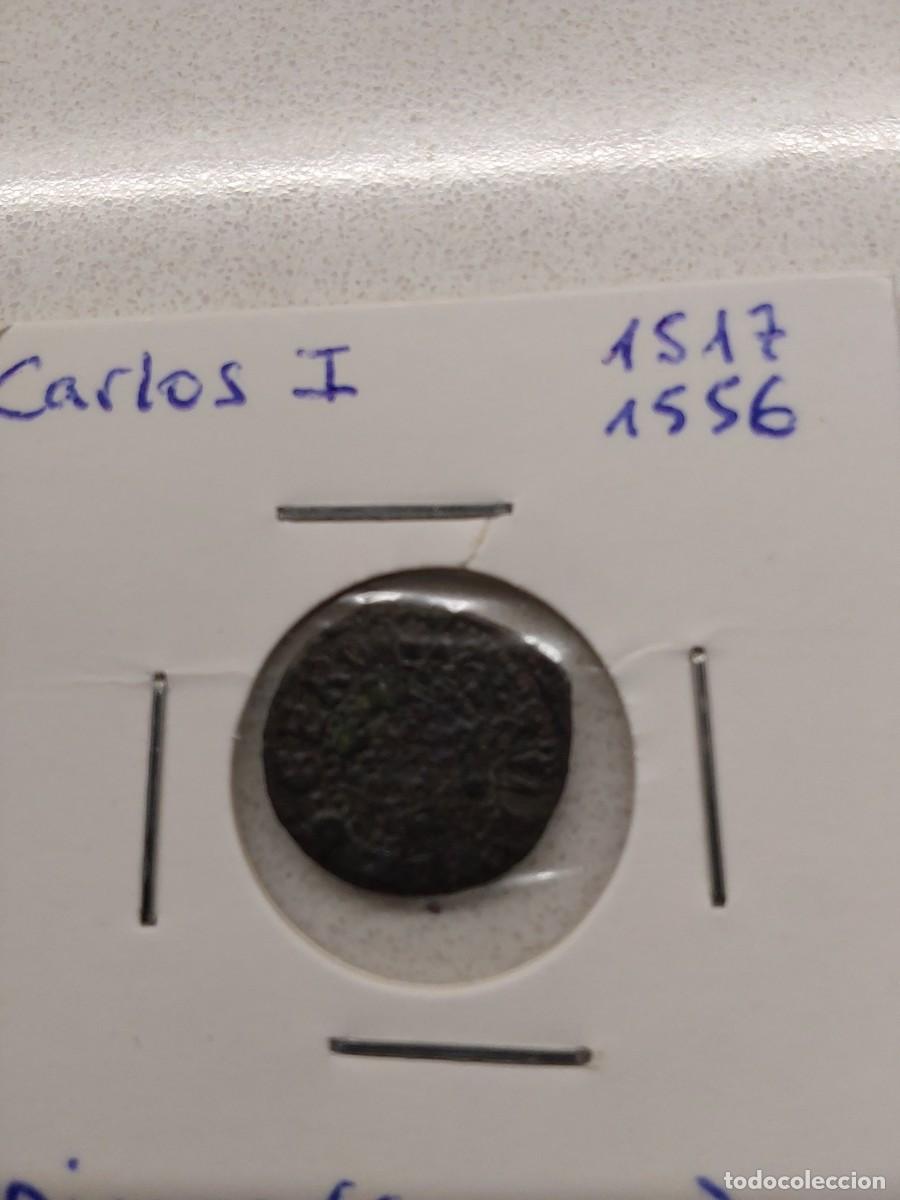 Coins of Spain: No39-UN DINERO CARLOS I 1517-1556 GERONA