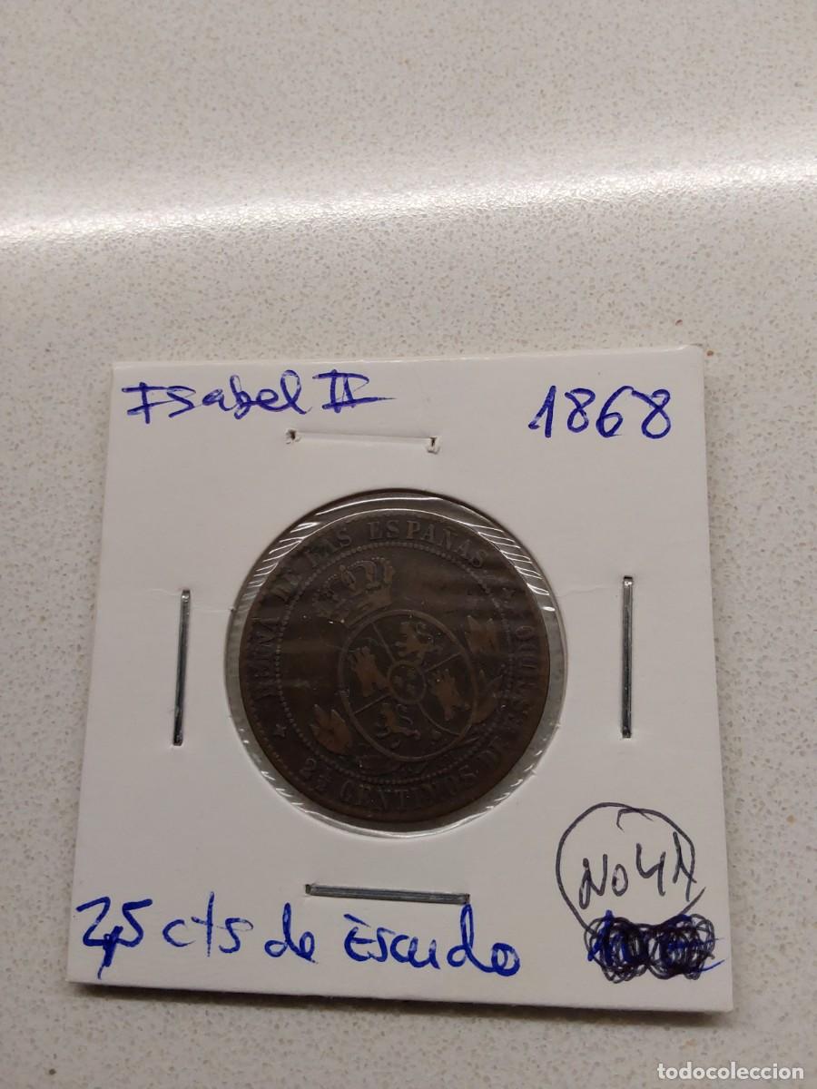 Monnaies d'Espagne: No41-DOS CENTIMOS Y MEDIO DE ESCUDO ISABEL II 1868