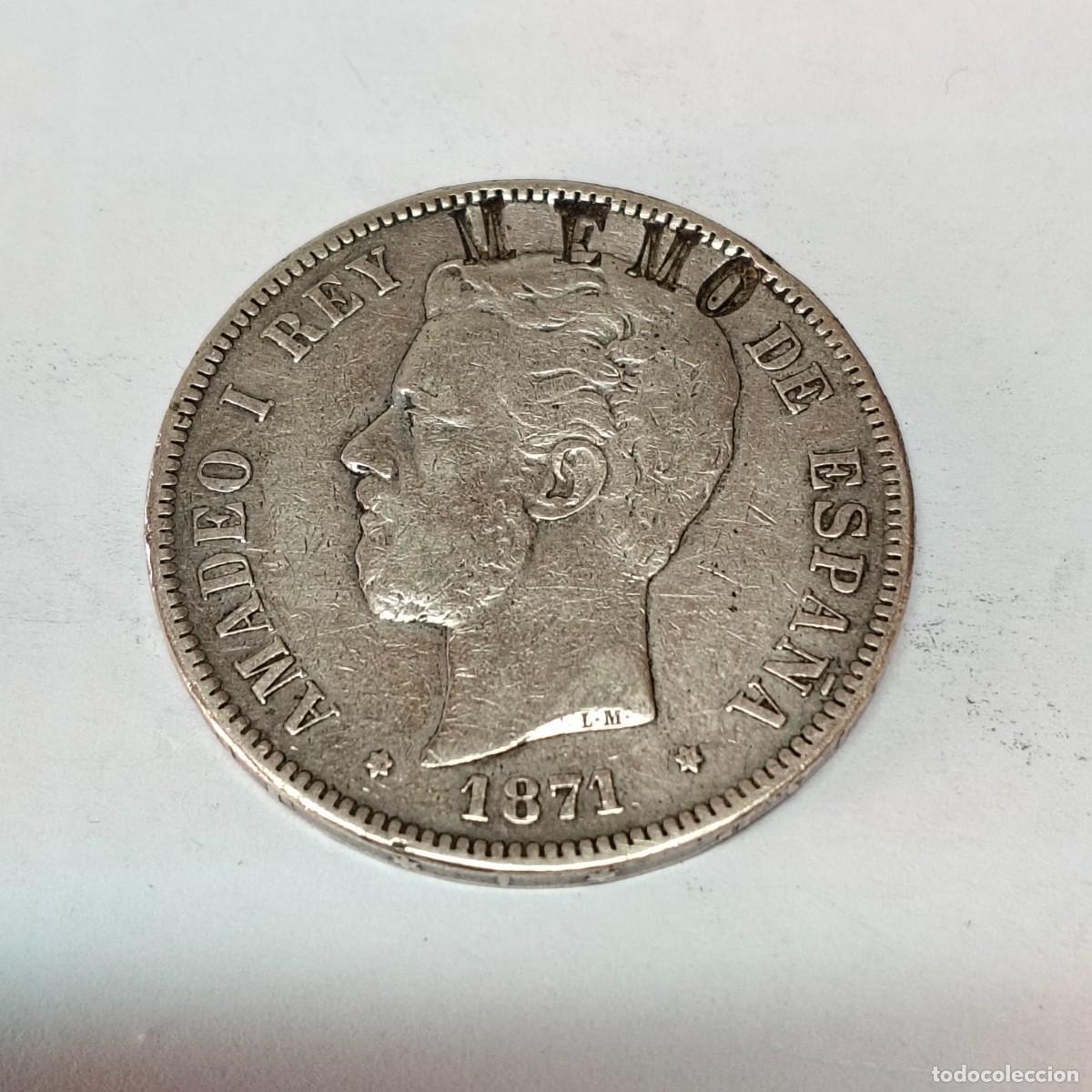 Monedas de Espa&ntilde;a: Moneda de plata de Amadeo I 1871 - Foto 1