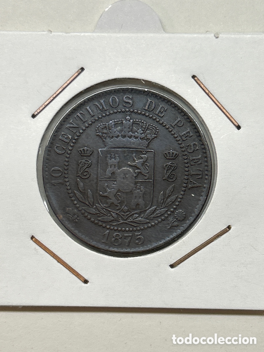 Monedas de Espa&ntilde;a: 10 c&eacute;ntimos 1875 Carlos 7