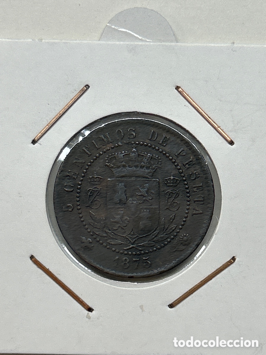 Monedas de Espa&ntilde;a: 5 c&eacute;ntimos de peseta 1875