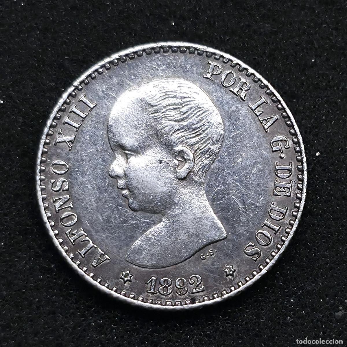 Coins of Spain: MONEDA PLATA ESPA&Ntilde;A ALFONSO XIII 50 CENTIMOS 1892 *9-2*