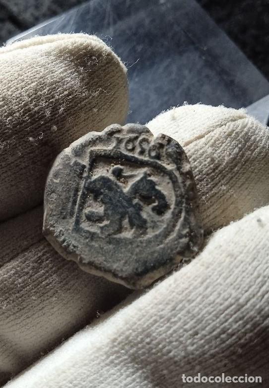 Monedas de Espa&ntilde;a: Bonitos 2 cuartos de Carlos II, CORU&Ntilde;A, FECHA 1696