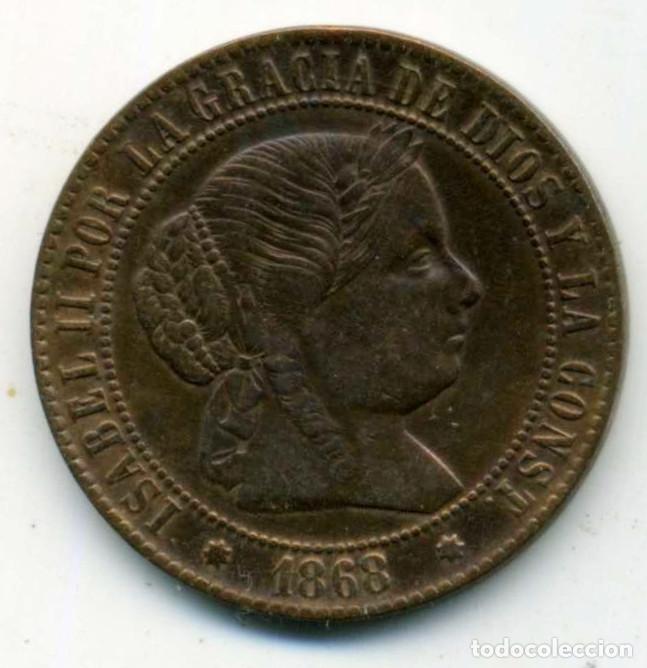 Monete da Spagna: XS- ISABEL II - 2,50 C&eacute;ntimos de Escudo 1868 SEVILLA