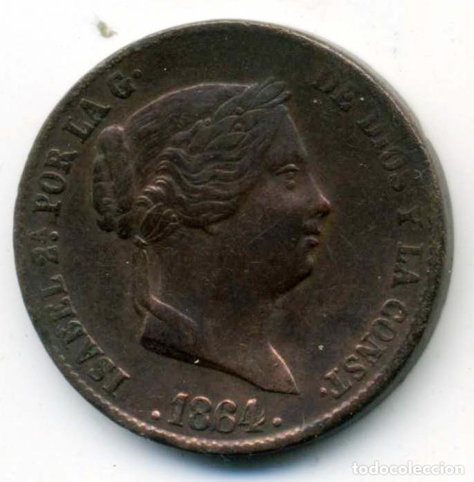 Monete da Spagna: XS- ISABEL II 25 C&eacute;ntimos de Real 1864 Segovia