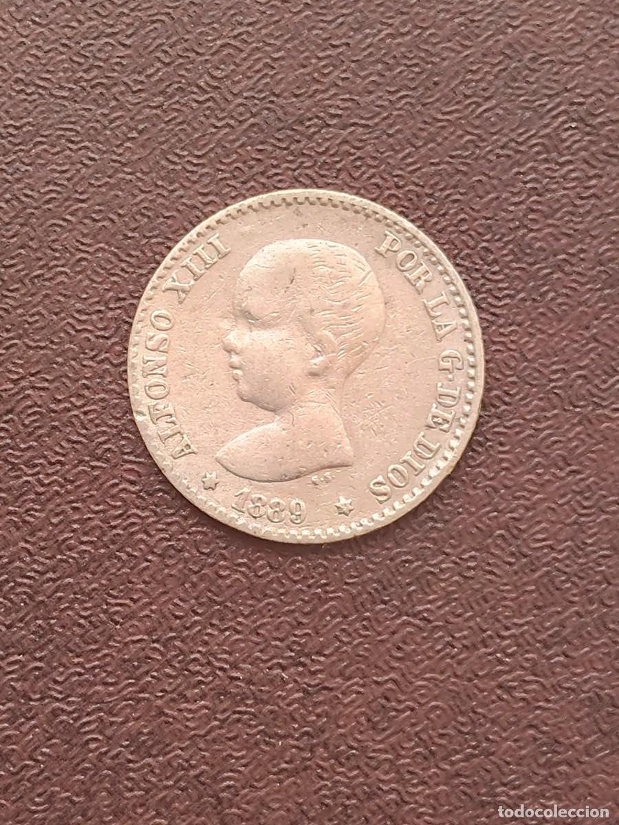 Coins of Spain: MONEDA DE 50 CENTIMOS DE ALFONSO XIII DEL A&Ntilde;O 1889*-9 MP M (FECHA ESCASA) DE PLATA.